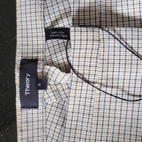 Theory Classic Plaid Skinny Fit Ankle Pant Sz6 - Picture 5 of 11